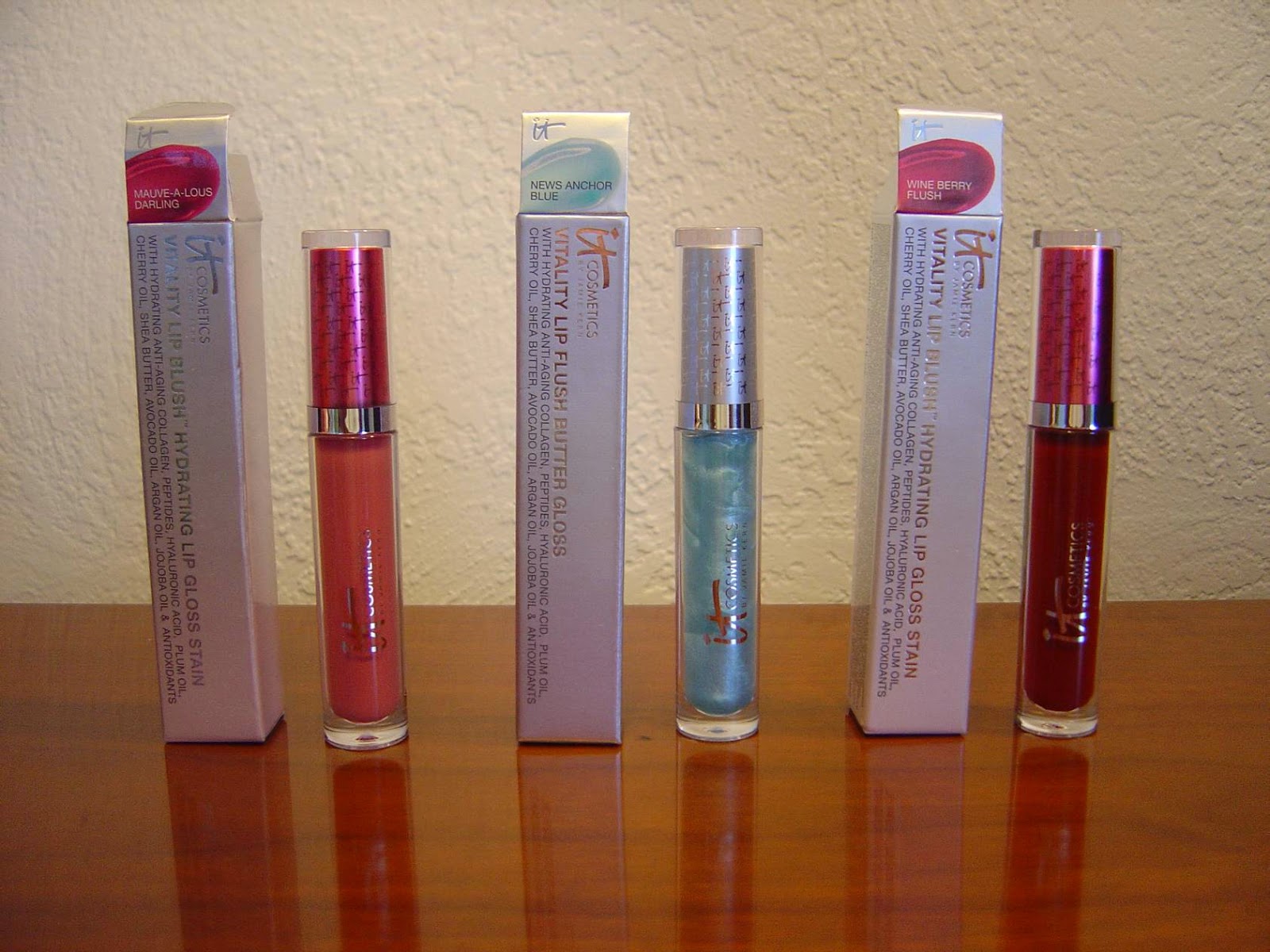Expressive NEW Shades–IT Cosmetics Vitality Lip Blush Hydrating Lip Gloss Stains (News Anchor Blue, Mauve-A-Lous Darling, Wine Berry Flush) Review